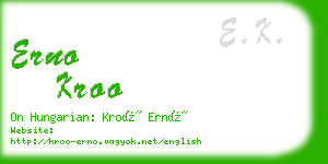 erno kroo business card